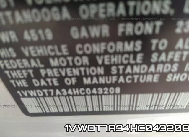 1VWDT7A34HC043208 фото 10
