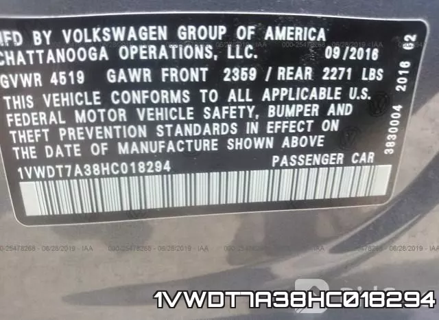 1VWDT7A38HC018294 фото 10