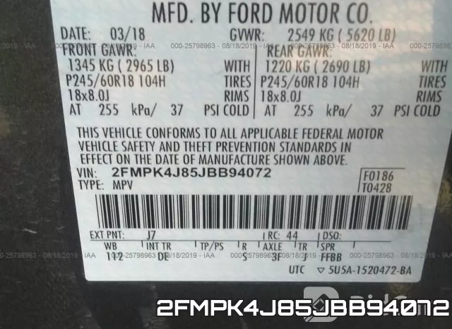 2FMPK4J85JBB94072 фото 10