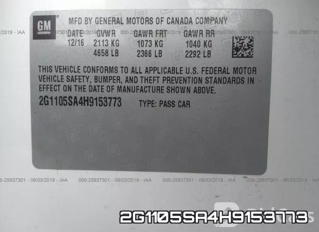 2G1105SA4H9153773 фото 10