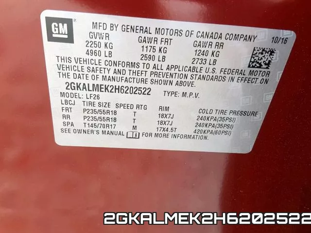 2GKALMEK2H6202522 фото 2