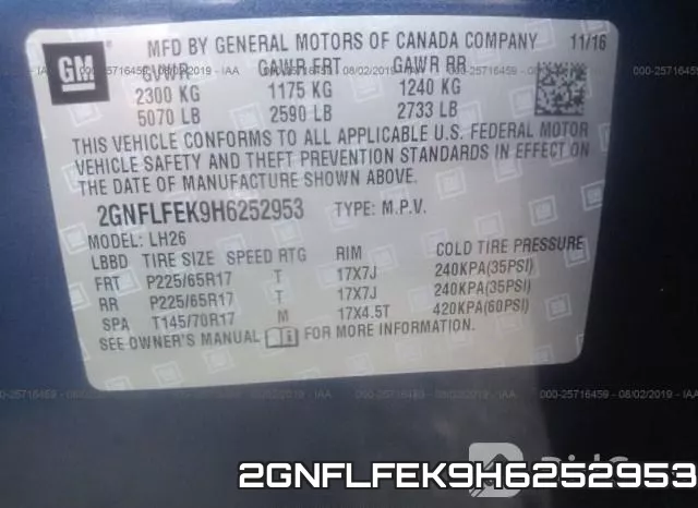 2GNFLFEK9H6252953 фото 10
