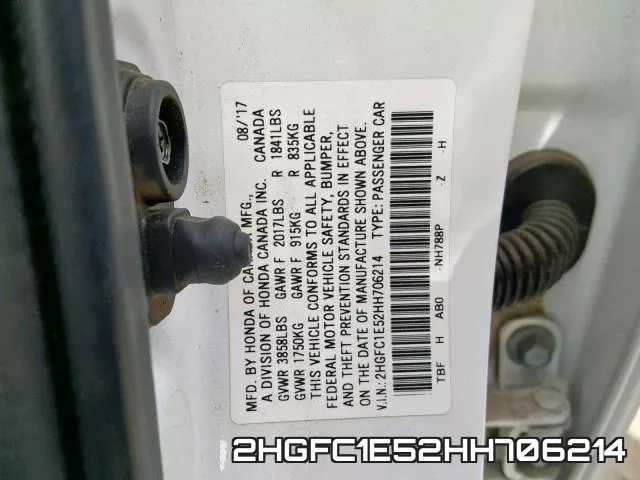 2HGFC1E52HH706214 фото 2