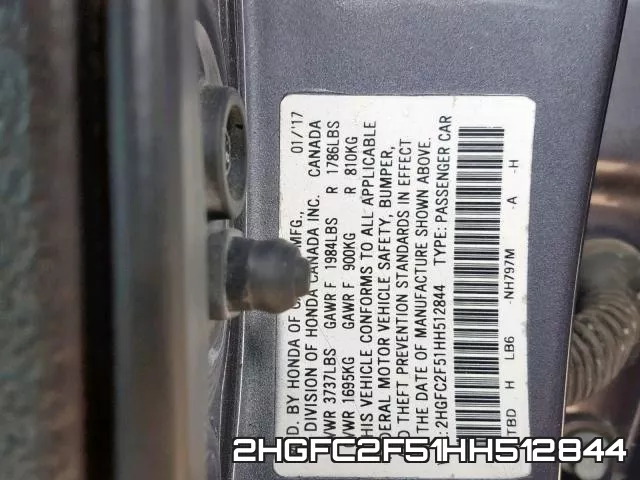 2HGFC2F51HH512844 фото 2