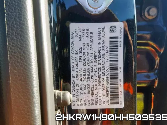 2HKRW1H90HH509535 фото 2