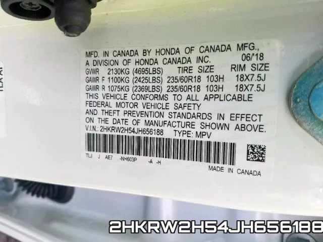 2HKRW2H54JH656188 фото 2