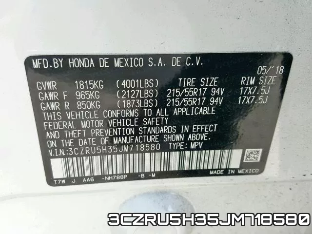 3CZRU5H35JM718580 фото 2