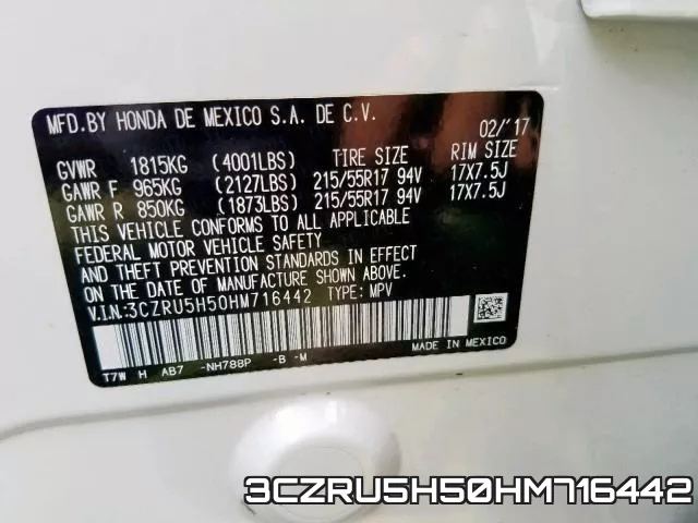 3CZRU5H50HM716442 фото 2
