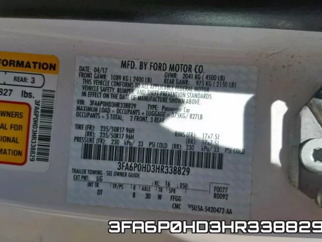 3FA6P0HD3HR338829 фото 2