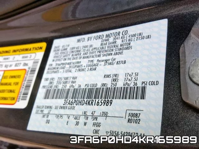 3FA6P0HD4KR165989 фото 2