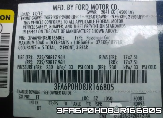 3FA6P0HD8JR166805 фото 10
