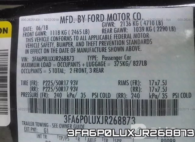 3FA6P0LUXJR268873 фото 10