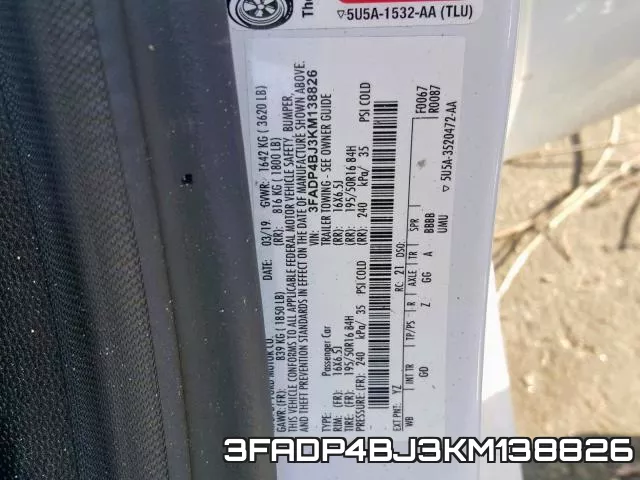 3FADP4BJ3KM138826 фото 2