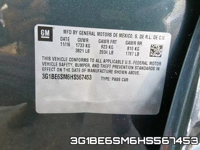 3G1BE6SM6HS567453 фото 2