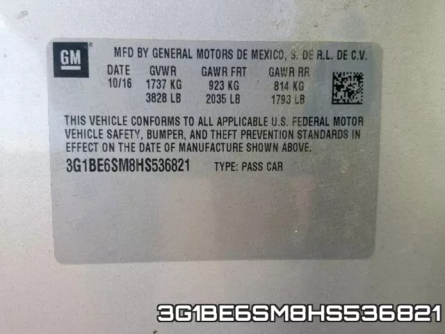 3G1BE6SM8HS536821 фото 2