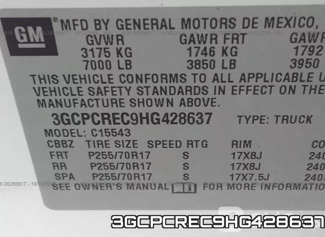 3GCPCREC9HG428637 фото 10