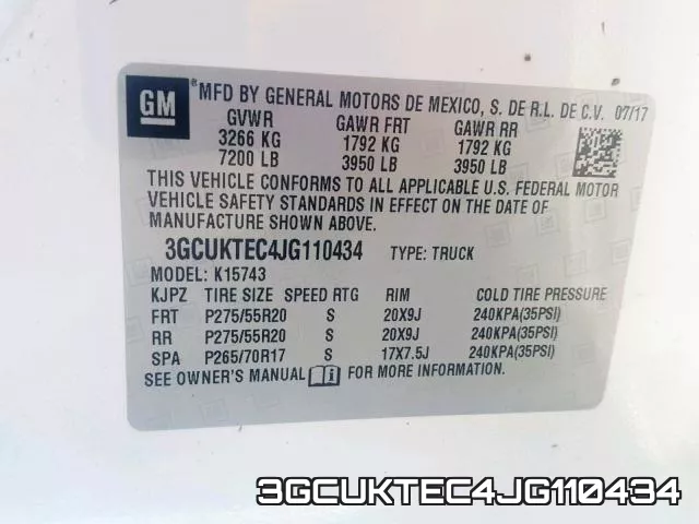 3GCUKTEC4JG110434 фото 2