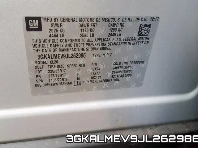 3GKALMEV9JL262986 фото 2