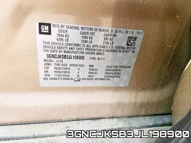 3GNCJKSB3JL198900 фото 2