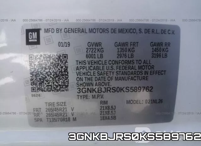 3GNKBJRS0KS589762 фото 10