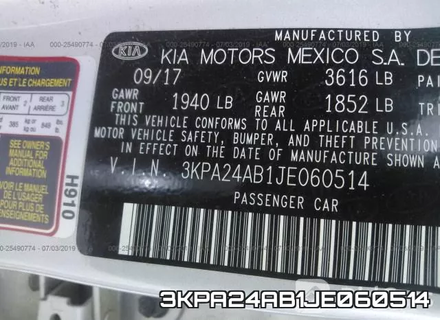 3KPA24AB1JE060514 фото 10