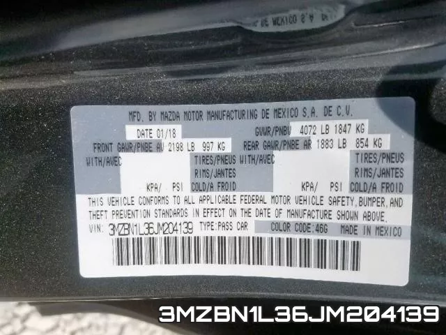 3MZBN1L36JM204139 фото 2