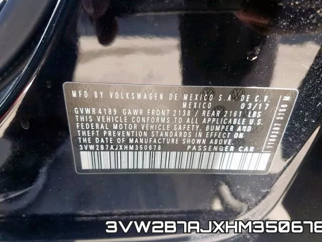 3VW2B7AJXHM350678 фото 2