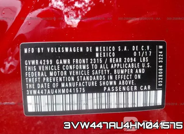 3VW447AU4HM041575 фото 10