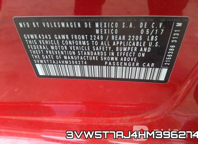 3VW5T7AJ4HM396274 фото 10
