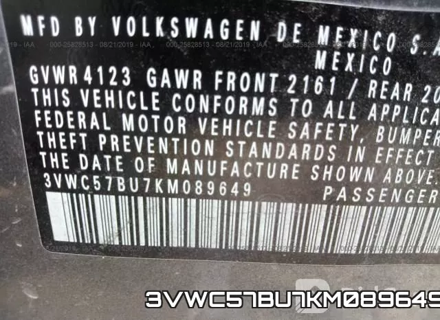 3VWC57BU7KM089649 фото 10