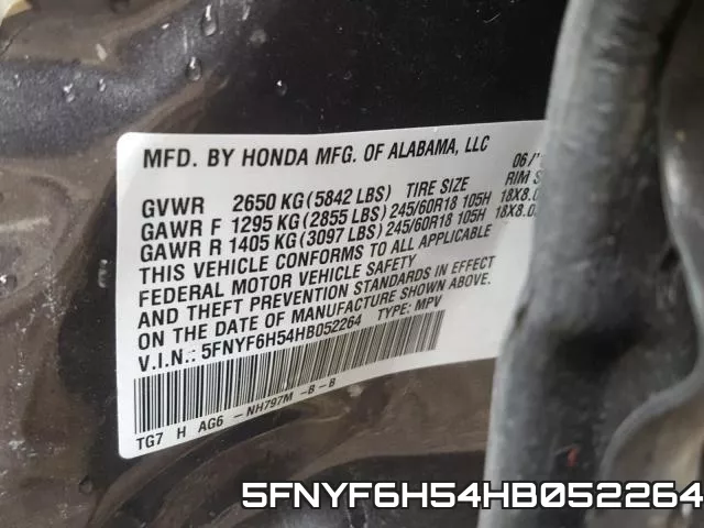 5FNYF6H54HB052264 фото 2