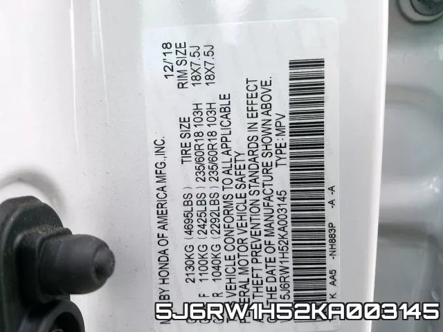 5J6RW1H52KA003145 фото 2