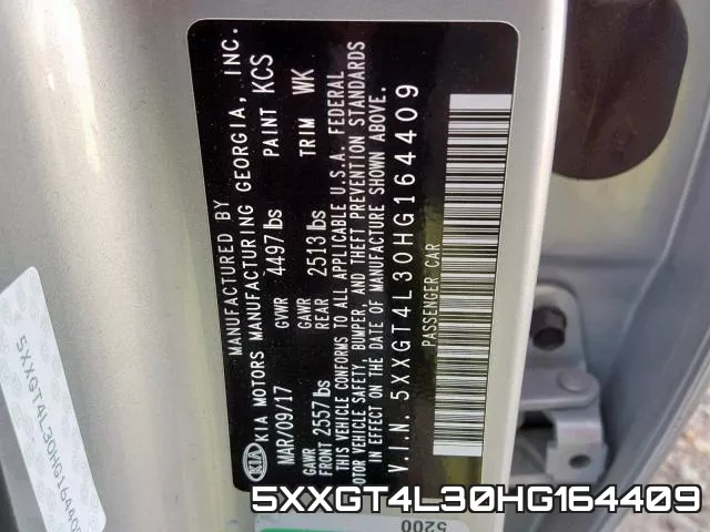 5XXGT4L30HG164409 фото 2