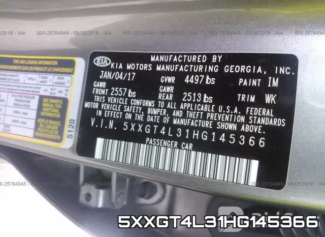 5XXGT4L31HG145366 фото 10