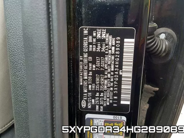 5XYPGDA34HG289089 фото 2