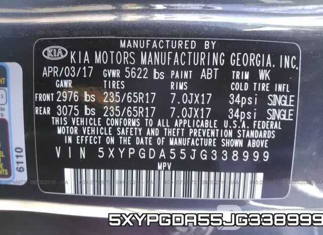 5XYPGDA55JG338999 фото 10
