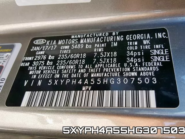 5XYPH4A55HG307503 фото 2