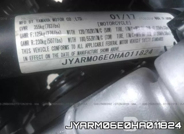 JYARM06E0HA011824 фото 10