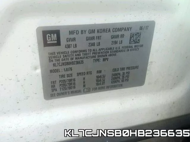 KL7CJNSB0HB236635 фото 2