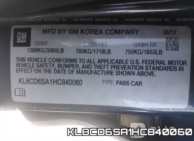 KL8CD6SA1HC840060 фото 10