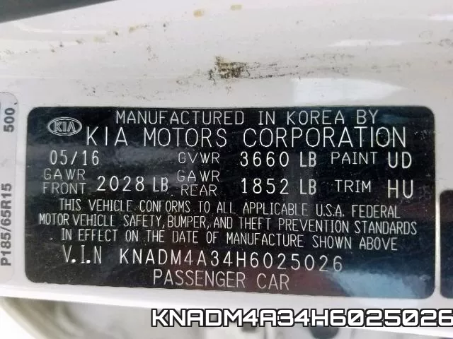 KNADM4A34H6025026 фото 2
