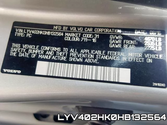 LYV402HK0HB132564 фото 2
