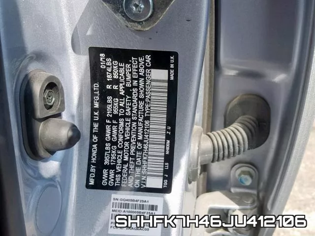 SHHFK7H46JU412106 фото 2