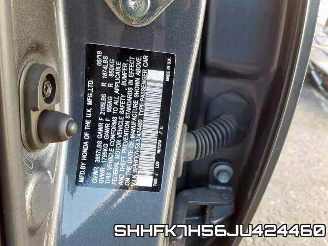 SHHFK7H56JU424460 фото 2