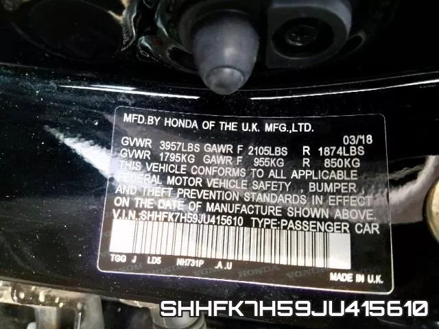SHHFK7H59JU415610 фото 2