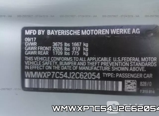 WMWXP7C54J2C62054 фото 10