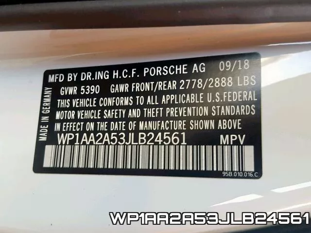 WP1AA2A53JLB24561 фото 2