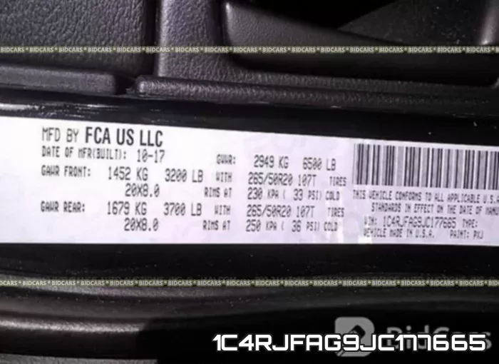 1C4RJFAG9JC177665 фото 10