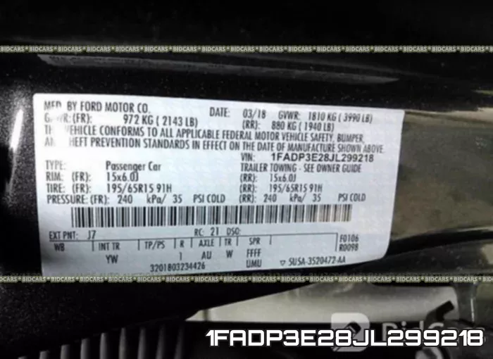 1FADP3E28JL299218 фото 10