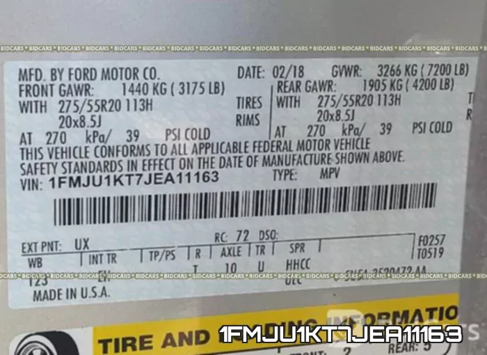 1FMJU1KT7JEA11163 фото 10
